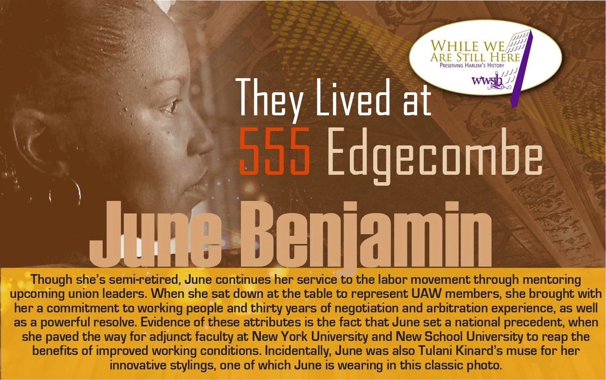 JUNE BENJAMIN 555 Edgecombe